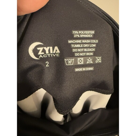 ZYIA ACTIVE Leggings Womens 2 Pixel Black Blue White Bottom  High Rise - Picture 7 of 7